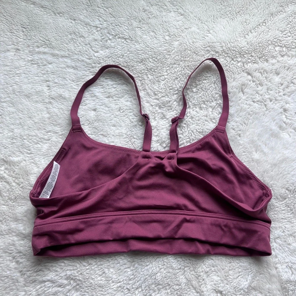OFFLINE by Aerie Real Me Stretch Bra Burgundy Lace Up Medium Support Medium NWOT